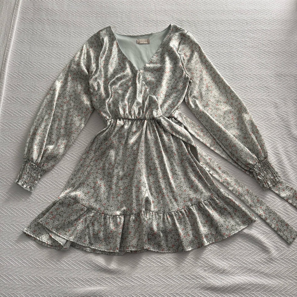 Altar'd State Sage Green Floral Dress